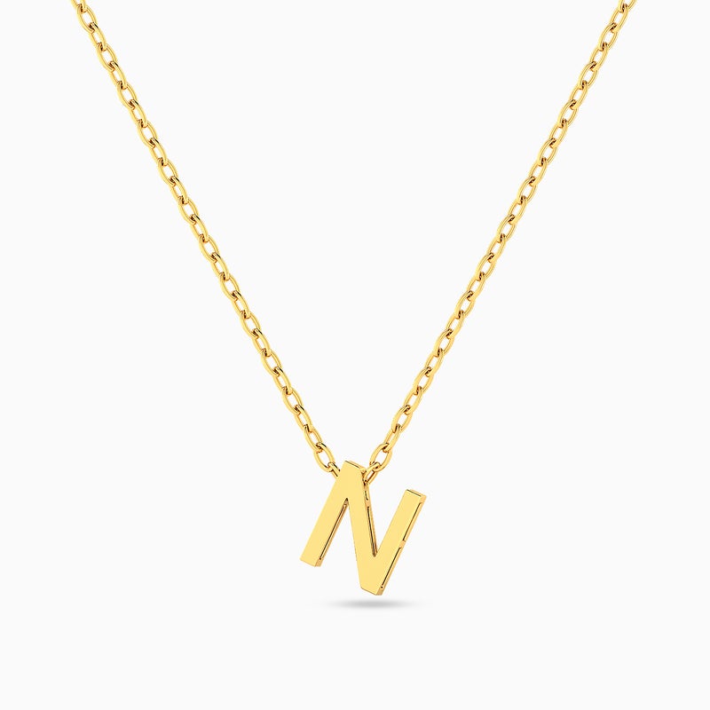 Miss L' by L'azurde Letter N Necklace In 18K Gold - Image 3